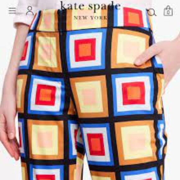 Kate Spade Blocks Of Color Doris Pants Mod Retro Sz 10 - Picture 3 of 13